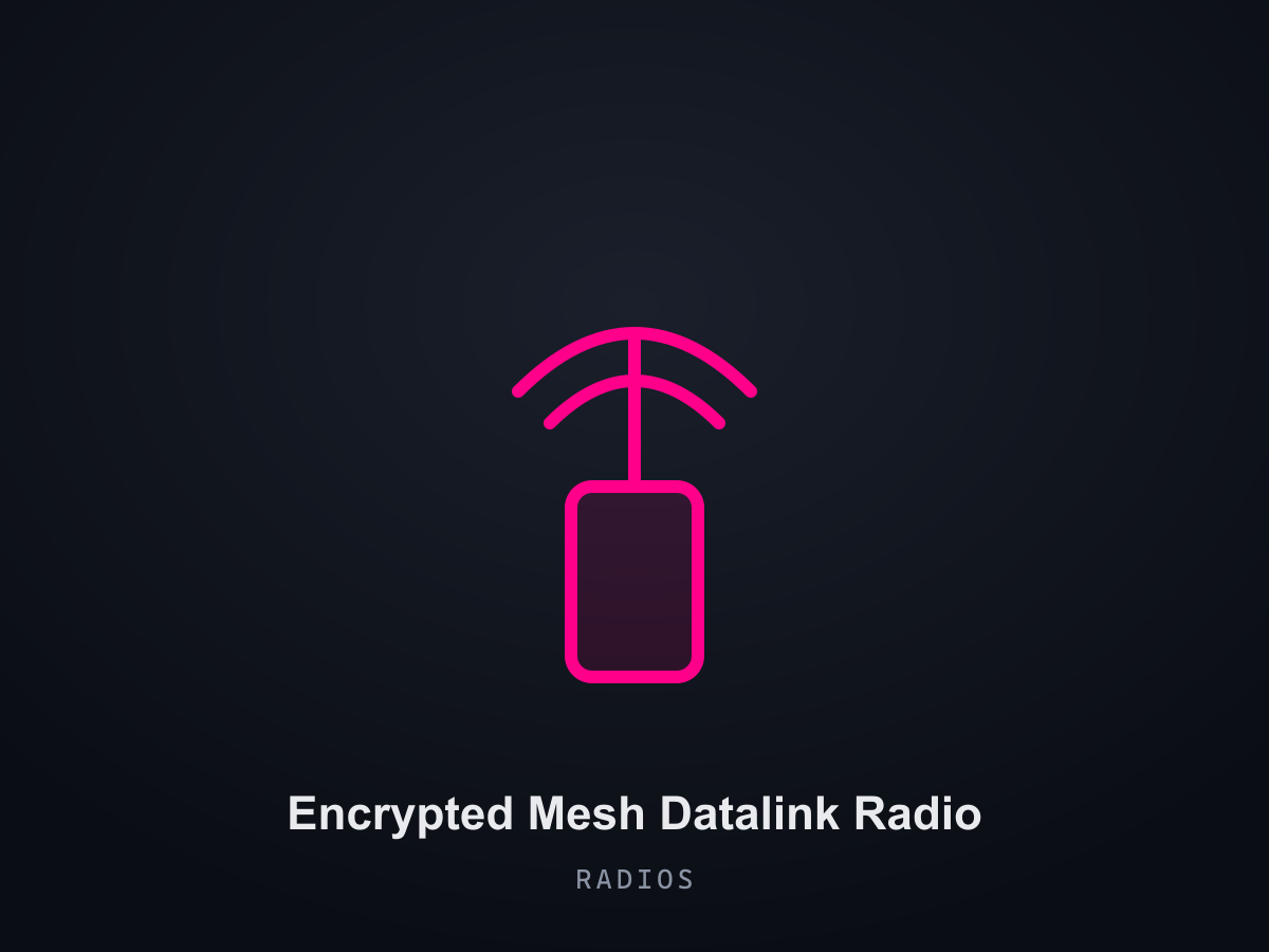 Encrypted Mesh Datalink Radio