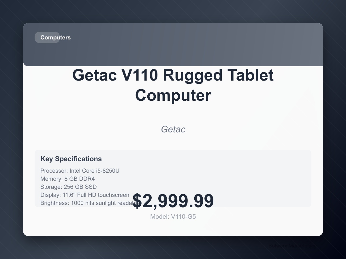 Getac V110 Rugged Tablet Computer